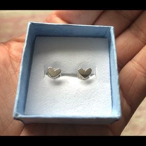 (NWT) Tiny Sterling Silver Heart EARRINGS-925